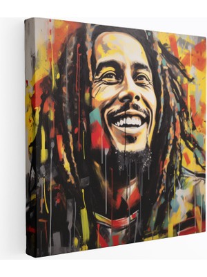 Popcas Sanatı Reggae Müzisyeni Şehir Kanvas Duvar Tablosu