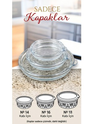 İnci Emaye 14 cm 16 cm 18 cm 3 Lü Akrilik Silikon Contalı Saklama Kabı Kapağı