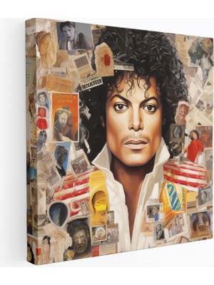 Popcas Michael Jackson Albüm Kapakları Modern Sanat Temalı Tasarım Duvar Tablosu