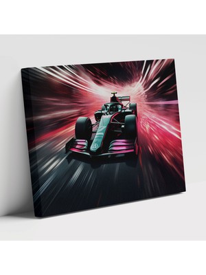 Popcas Formula 1 Motifli Dijital Illüstrasyon Tasarımı Duvar Tablosu