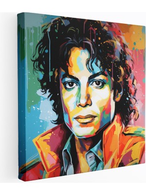 Popcas Pop Art Michael Jackson Motifli Kanvas Duvar Tablosu