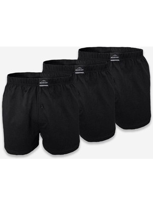 Malabadi Erkek 3 Lü Siyah Premium Collection Geniş Kalıp Büyük Beden Modal Boxer 3M254