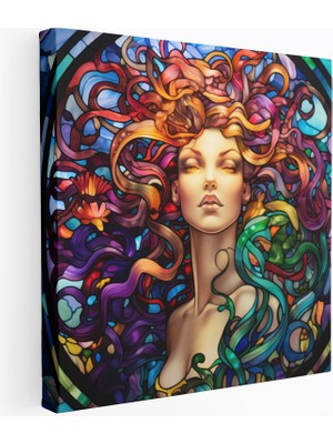 Popcas Medusa Temalı Dekoratif Çağdaş Görsel Sanat Duvar Tablosu