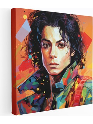 Popcas Geometrik Micheal Jackson Temalı Dekoratif Kanvas Tablo