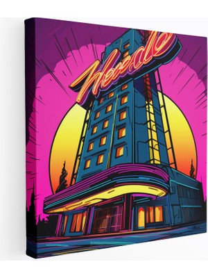Popcas Nostaljik Kaçış Desenli Pop Art Stili ile Dekoratif Tasarım Dekoratif Kanvas Tablo