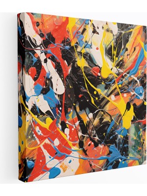 Popcas Canlı Abstrakt Temalı Modern Sanat Görselliği Dekoratif Kanvas Tablo