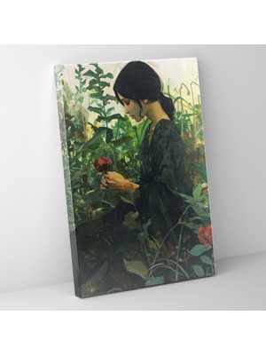 Popcas Bahçe Çiçeği Temalı Modern Sanat Tarzında Kanvas Duvar Tablosu