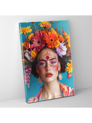 Popcas Meksika Esintili Portre Tarzı Modern Sanat Eserleriyle Dekoratif Çalışma Duvar Tablosu