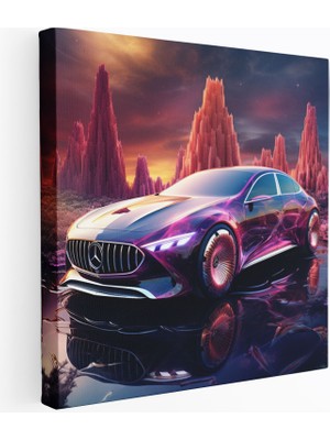 Popcas Mercedes Motifli Rüya Gibi Dijital Sanat ile Çağdaş Duvar Tablosu