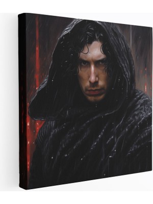 Popcas Gerçekçi Star Wars Teması Kylo Ren Tasarımı Dekoratif Kanvas Tablo