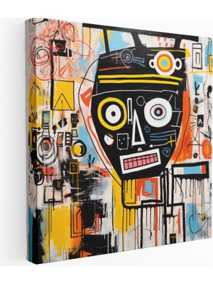 Popcas Abstrakt Şekiller Temalı Modern Sanat Görseli ile Çağdaş Dekorasyon Kanvas Tablo
