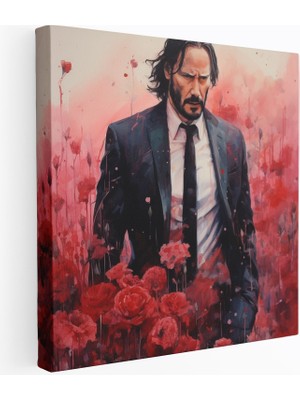 Popcas John Wick Temalı Çağdaş Hüzünlü Tasarım Kanvas Duvar Tablosu