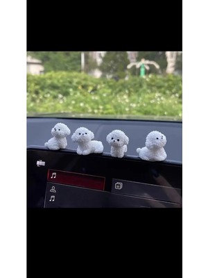 himi bijuteri aksesuar 4'lü Köpekler Plastik Dikiz Aynası Süsü Ayna Süsü Araç Içi Araba Süsü Torpido Süsü Araç Oto Aksesuar