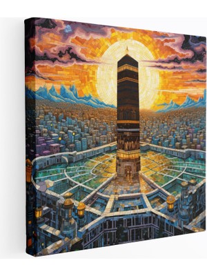 Popcas Baskı Kabe Mozaik Sanat Dekorasyonu Kanvas Tablo