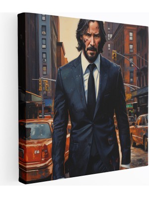 Popcas John Wick Motifli Yağlı Boya Eser Dekoratif Kanvas Tablo