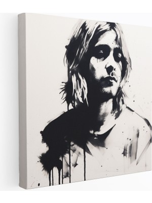 Popcas Kurt Cobain Modern Sanat Dekoratif Kanvas Tablo