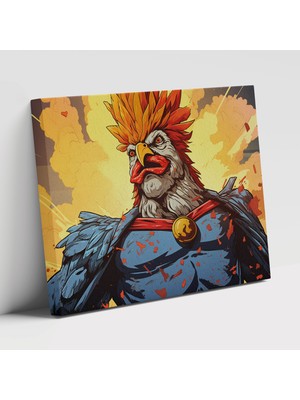 Popcas Mitoloji Zeus Tavuk Çizgi Roman Tarzında Kompozisyon Kanvas Tablo