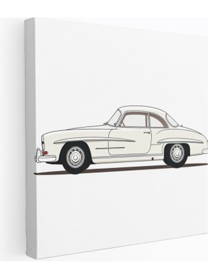 Popcas Minimalist Tek Çizgi Çizim Mercedes Temalı Araba Tasarımı Duvar Tablosu