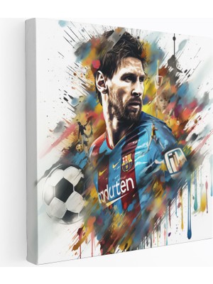 Popcas Lionel Messi Efsanevi Koleksiyon Messi Motifli Kanvas Duvar Tablosu