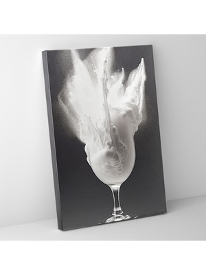 Popcas Köpüklü Zarafet Temalı Modern Sanat ile Bira Bardağı Figürü Dekoratif Kanvas Tablo