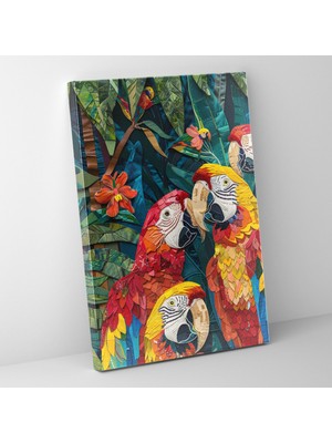 Popcas Meksika Esintili Portre Esintili Modern Sanat Canlı Renkler ile Jungle Arka Kanvas Tablo