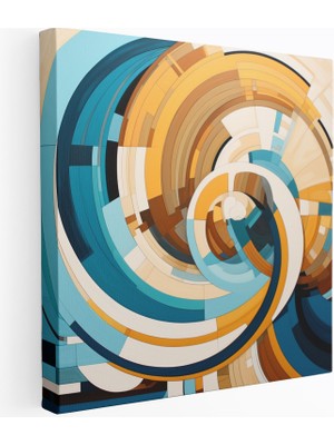 Popcas Geometrik Plaj Dalgaları Modern Sanat Temalı Dalgalar Duvar Tablosu
