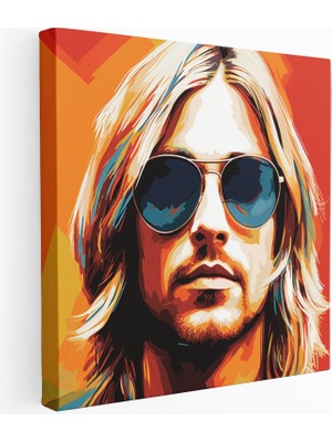 Popcas Kurt Cobain Nostaljik Güneş Gözlüğü Vintage Esinti Kanvas Duvar Tablosu