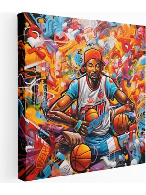 Popcas Nba Graffiti Nba Temalı Dekoratif Kanvas Tablo