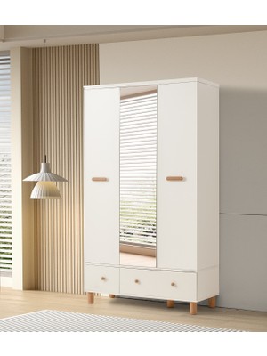 Erezoğulları Mobilya Nice 3 Kapaklı %100 Mdf Elbise Dolabı Gardrop 117X54X212