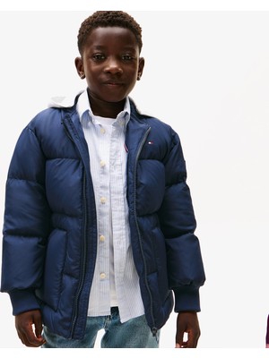 Tommy Hilfiger Flag Down Çocuk Puffer Lacivert Mont
