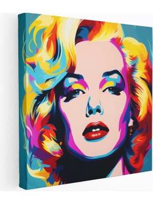Popcas Canlı Pop Sanat Portresi Kanvas Tablo