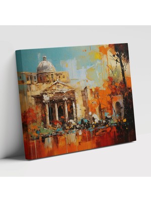 Popcas Abstrakt Roma Forumu Roma Temalı Kanvas Tablo