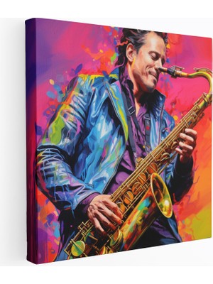 Popcas Neo Ekspresyonist Sanat Lı Caz Modern Sanat Tarzında Akrilik Tasarım Duvar Tablosu