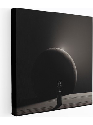 Popcas Darth Vader Temalı Sade Minimalist Illüstrasyon Tasarımı Kanvas Duvar Tablosu