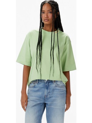 Calvin Klein Cooling Relaxed Kadın Yeşil T-Shirt