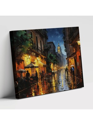 Popcas Roma Geceleri Temalı Modern Sanat Kanvas Duvar Tablosu