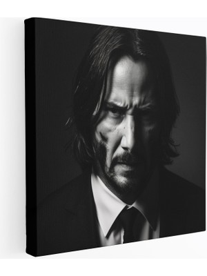 Popcas Minimalist Siyah Beyaz John Wick Temalı Kanvas Tablo