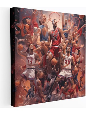 Popcas Nba Efsaneleri Modern Sanat Temalı Dekoratif Kanvas Tablo