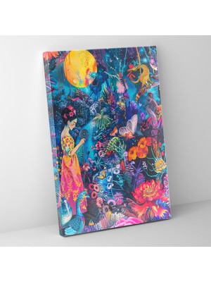 Popcas Meksika Esintili Portre Tarzı Modern Sanat Temalı Eserler Kanvas Duvar Tablosu