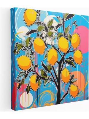 Popcas Limon Ağacı Modern Sanat Geometrik Tasarım Kanvas Duvar Tablosu