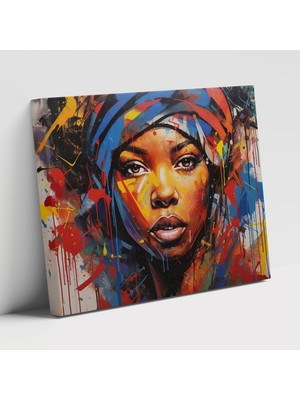 Popcas Harlem Modern Sanat Renkli Kentiçi Vibe ile Graffiti Sanatı Kanvas Tablo