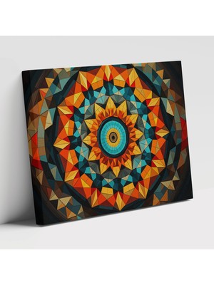 Popcas Kaleidoskop Motifli Hipnoz Renkli Şekiller ve Desenlerle Dekoratif Kanvas Tablo