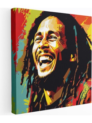 Popcas Reggae Müzisyeni Temalı Modern Sanat ve Dekoratif Tasarım Kanvas Duvar Tablosu