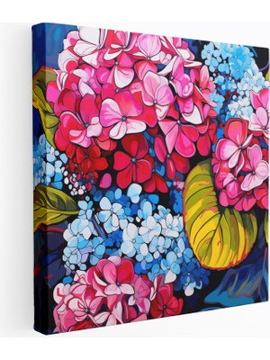 Popcas Hortensia Temalı Pop Art Stili Duvar Tablosu