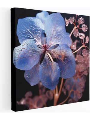 Popcas Hortensia Çiçeği Çağdaş Doğa Motifi ile Dekoratif Duvar Tasarımı Duvar Tablosu
