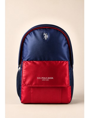 U.s. Polo Assn. Saten Kumaş Ilkokul Ortaokul Okul Sırt Çantası Ortopedik Hafif Çok Gözlü Lacivert Kırmızı PLCAN26102