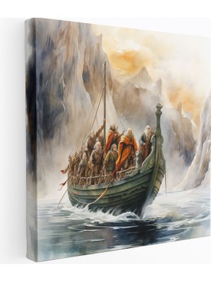 Popcas Yoldaşlığın Tehlikeli Yolculuğu Yüzüklerin Efendisi Temalı Modern Sanat Kanvas Duvar Tablosu