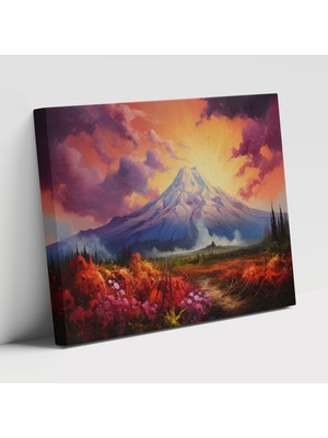 Popcas Izlenimci Volkan Modern Sanat Duman Motifi Dekoratif Kanvas Tablo