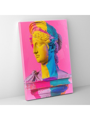 Popcas Klasikizm Pop Art Tarzında Renkli Figürler Kanvas Duvar Tablosu