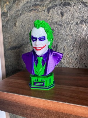 Riva Self Joker Büstü Renkli 3D Baskı Figür 13 cm - Koleksiyonluk Dekoratif Heykel